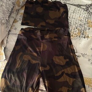 Fashion Nova Camouflage Set - Black and Brown